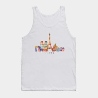 Paris Skyline Watercolor Tank Top